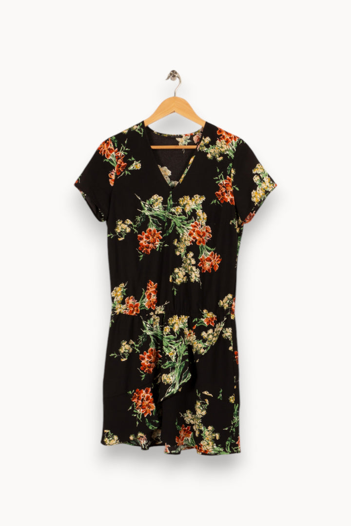 Robe noire fleurie - Taille M/38