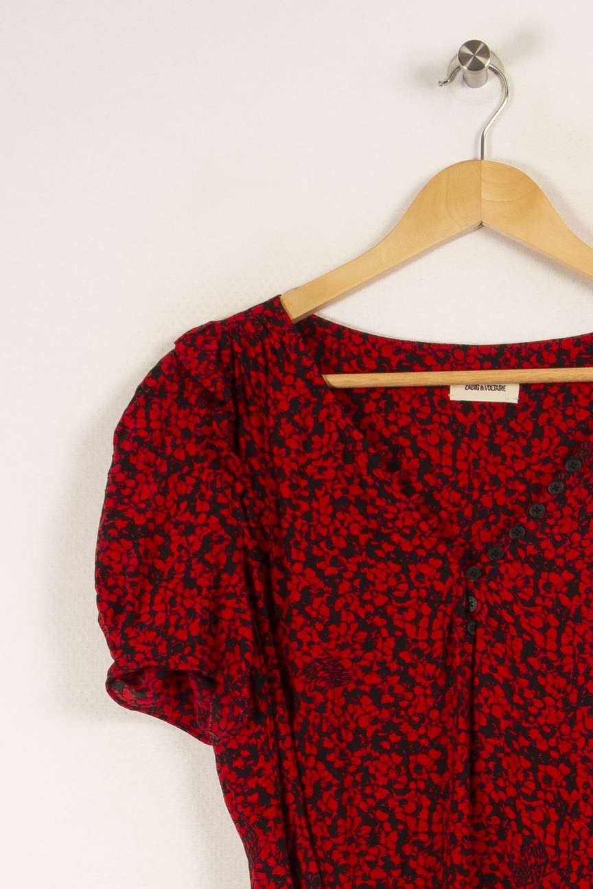 Robe rouge à motifs - Taille M/38