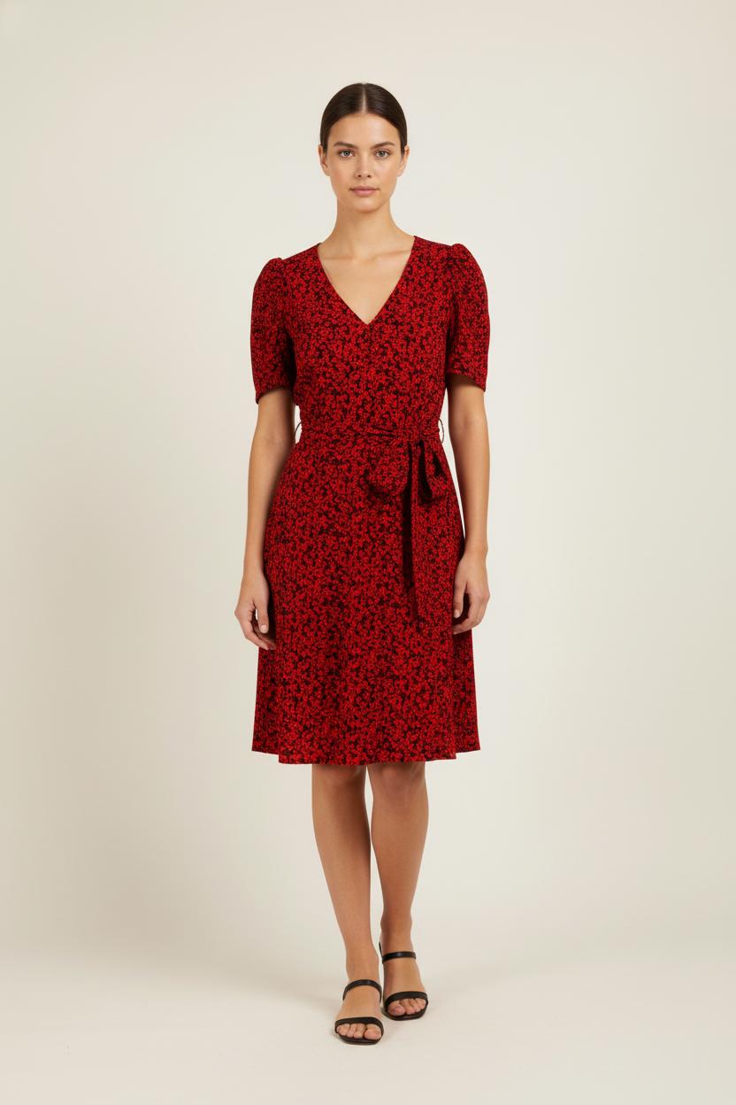 Robe rouge à motifs - Taille M/38