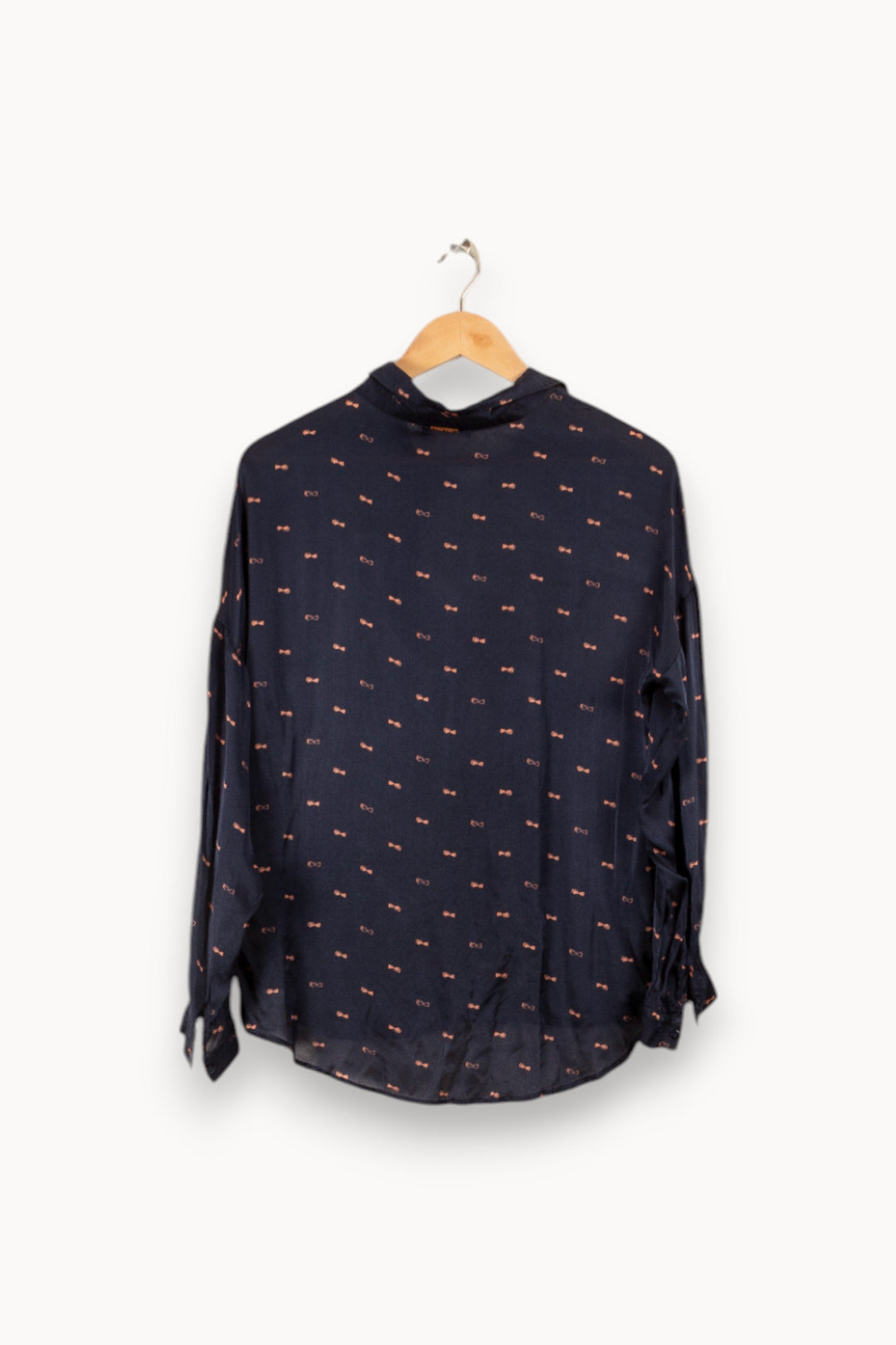 Chemise bleue à motifs de nœuds roses - Taille L/40