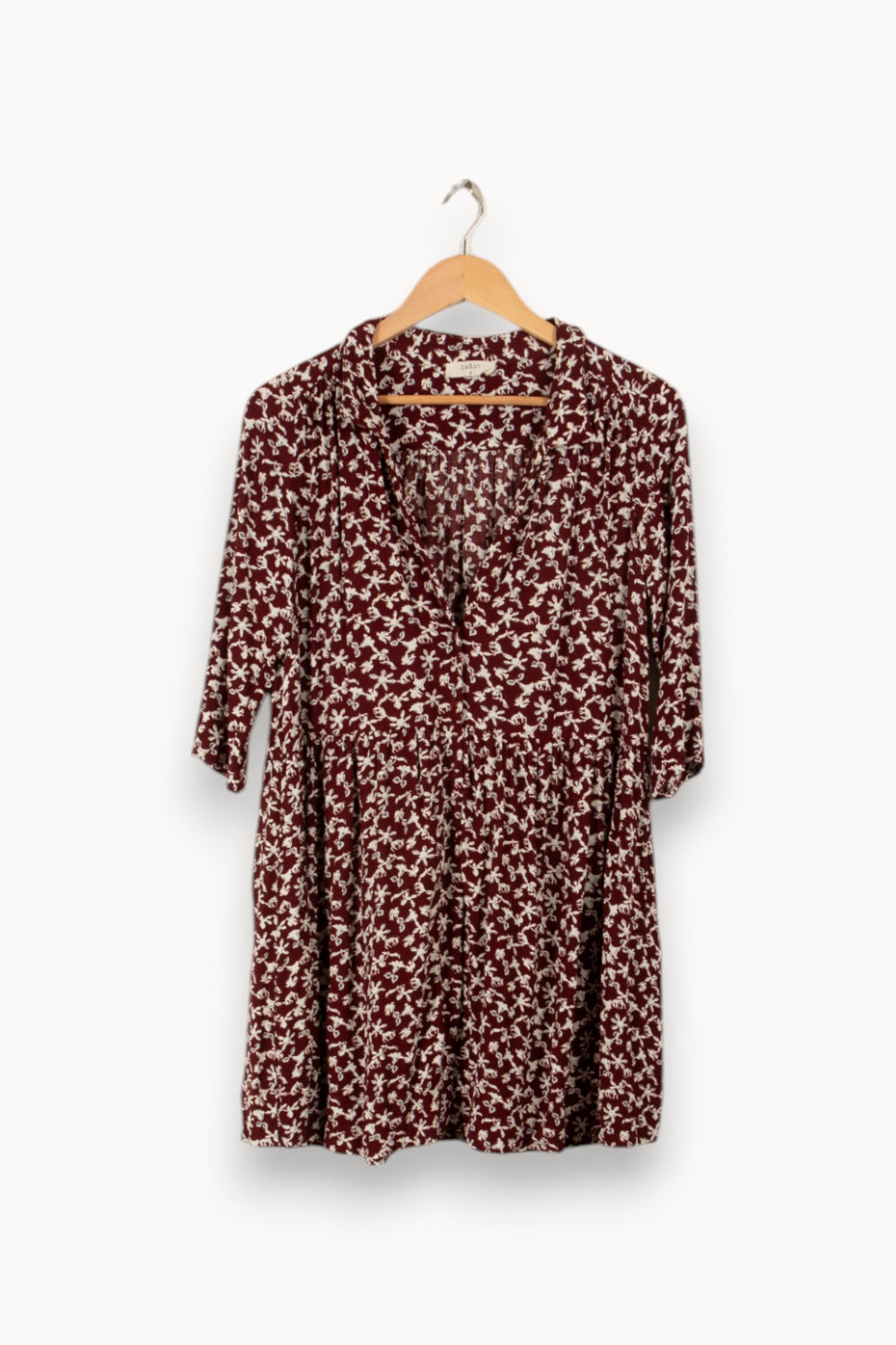 Robe bordeaux à motifs - Taille XS/34