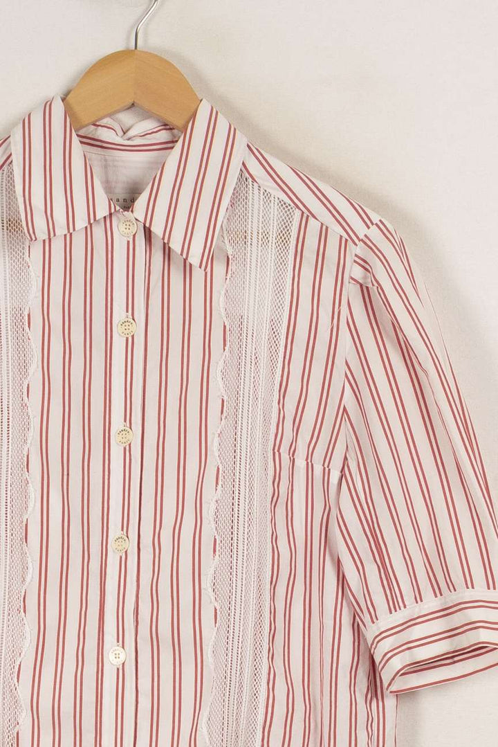 Chemise blanche à rayures roses - Taille M/38