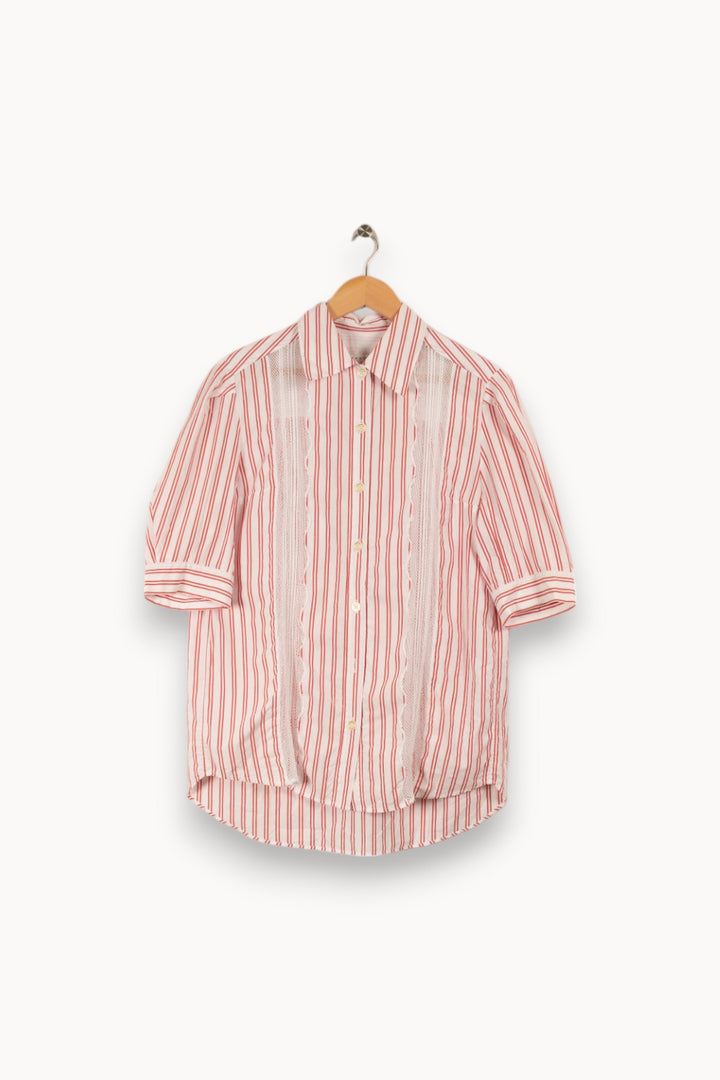 Chemise blanche à rayures roses - Taille M/38