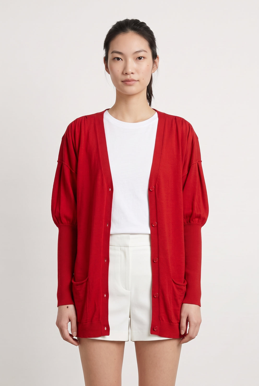 Cardigan Rouge - Taille M/38 de la marque IKKS | PARAD18926 - Vendu par Paradigme - Image 1