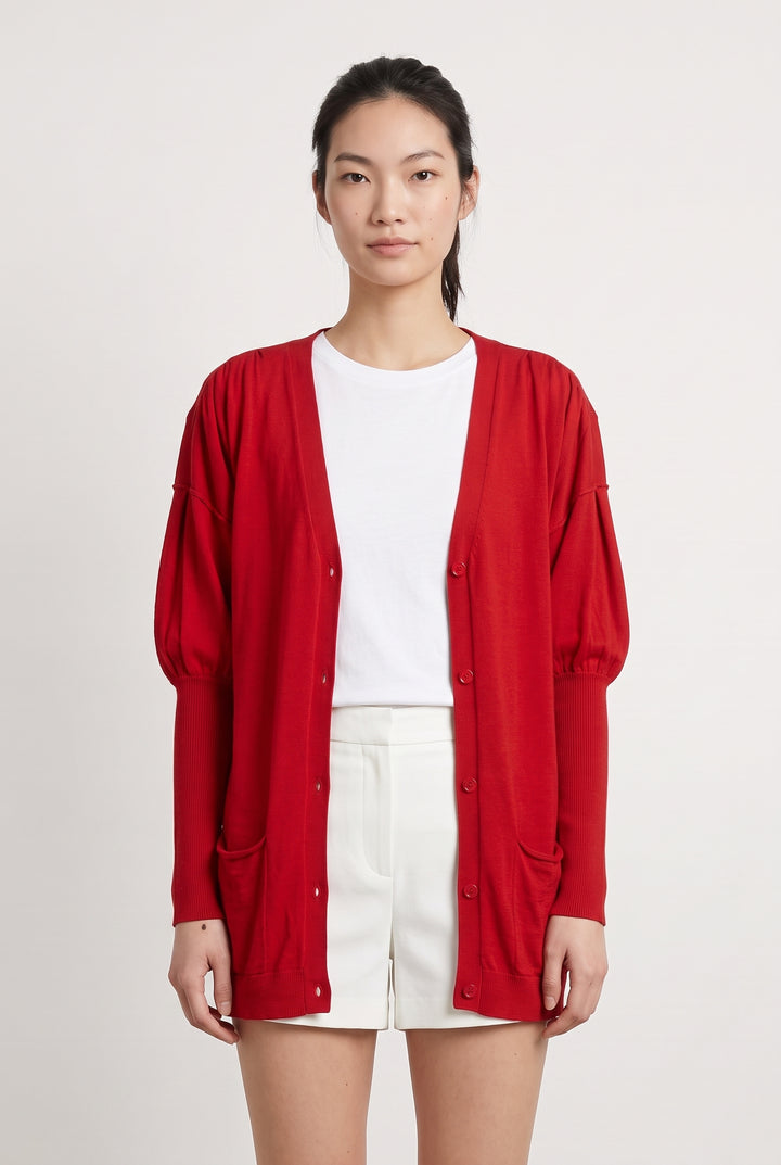 Cardigan Rouge - Taille M/38 de la marque IKKS | PARAD18926 - Vendu par Paradigme - Image 1
