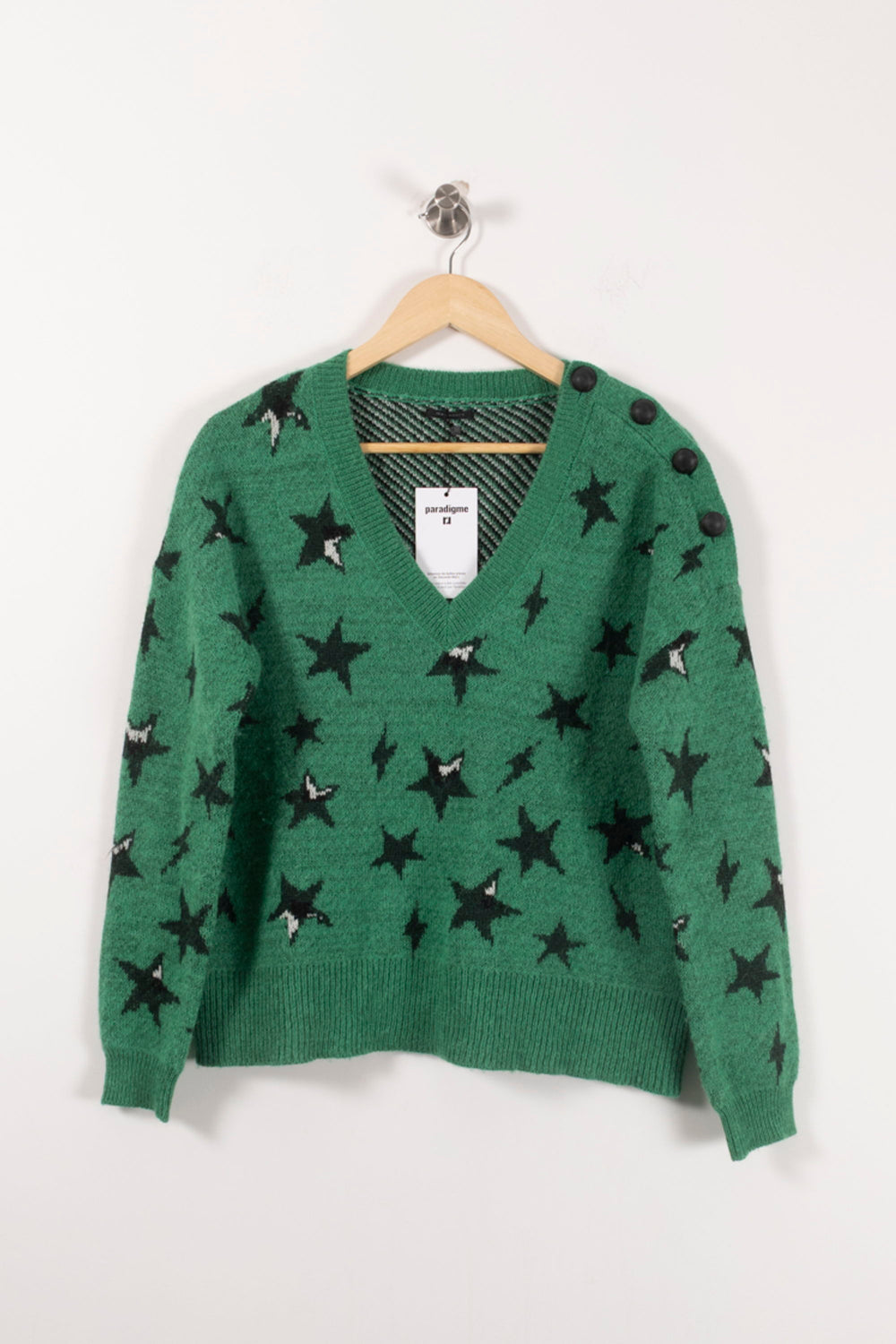 Pull Vert et Noir - Taille S/36 de la marque IKKS | PARAD18983 - Vendu par Paradigme - Image 2