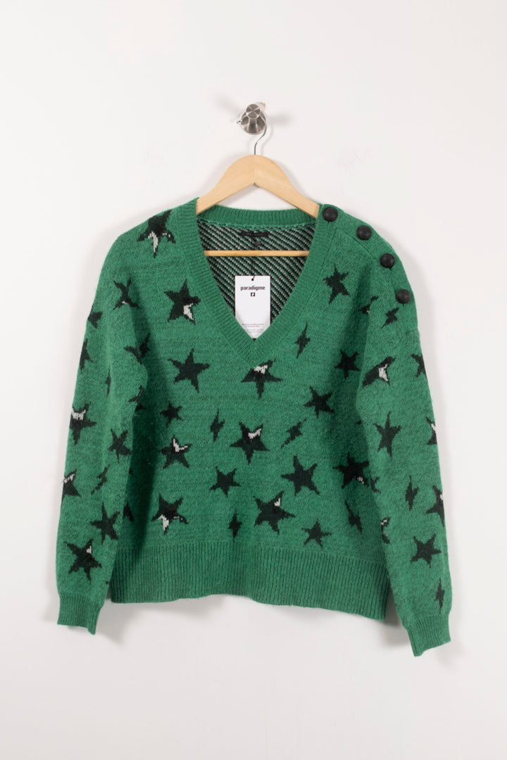 Pull Vert et Noir - Taille S/36 de la marque IKKS | PARAD18983 - Vendu par Paradigme - Image 2