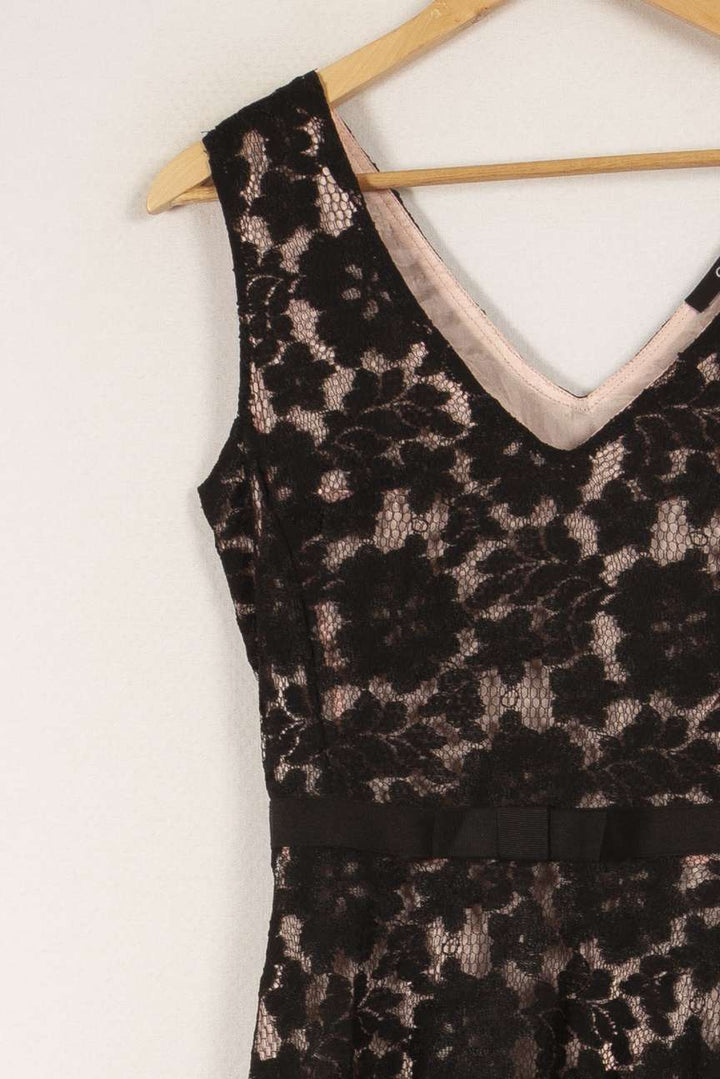 Robe noire et rose en dentelle - Taille S/36