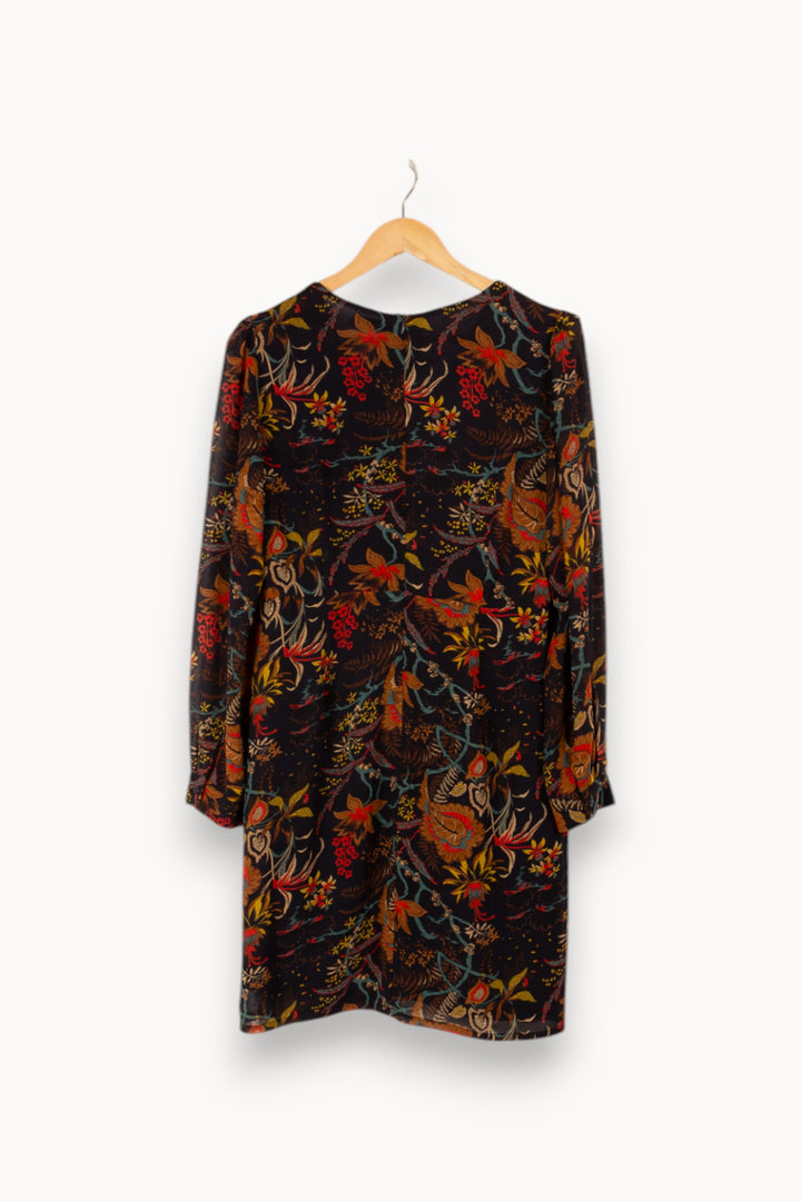 Robe bleue à motifs multicolores - Taille L/40