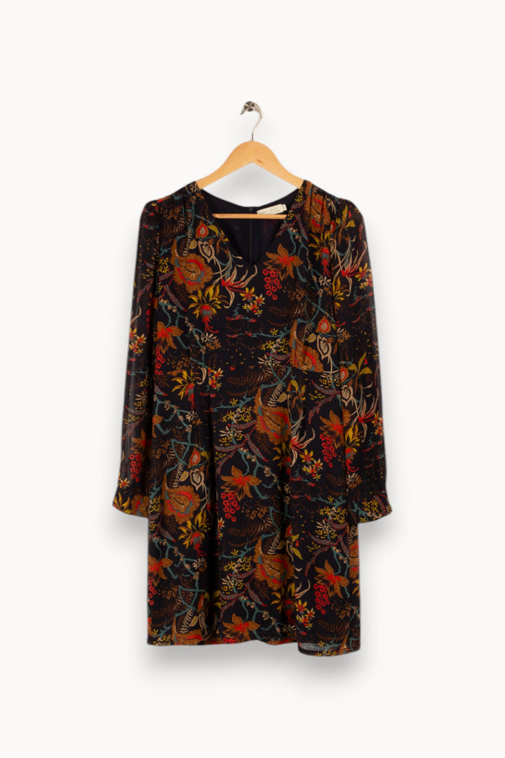 Robe bleue à motifs multicolores - Taille L/40