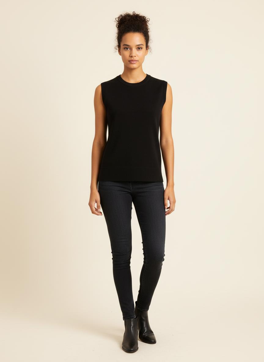 Débardeur noir en laine - Taille XS/34