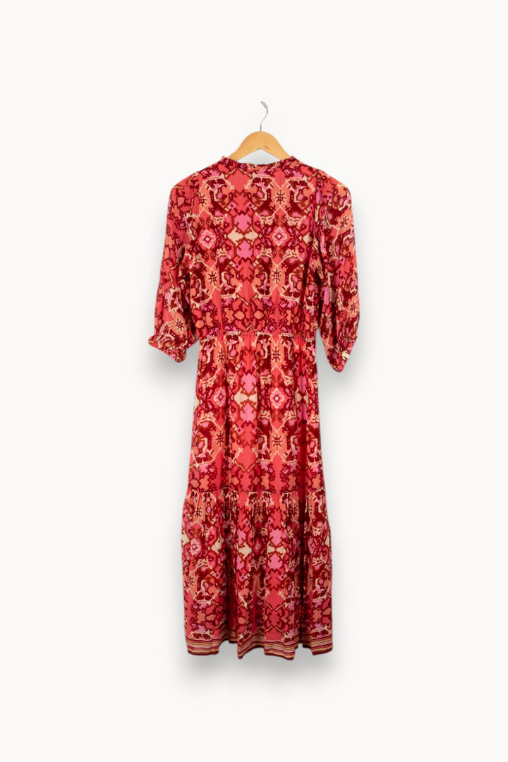 Robe longue rose à motifs - Taille XS/34