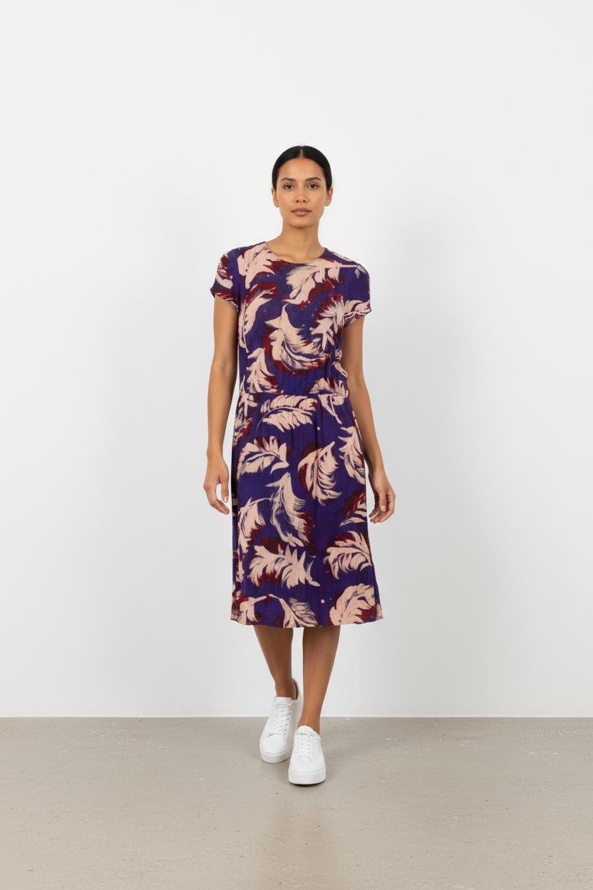 Robe violette à motifs - Taille XS/34