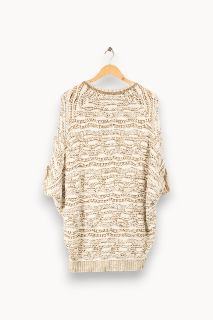 Pull oversize blanc/doré - Taille Unique
