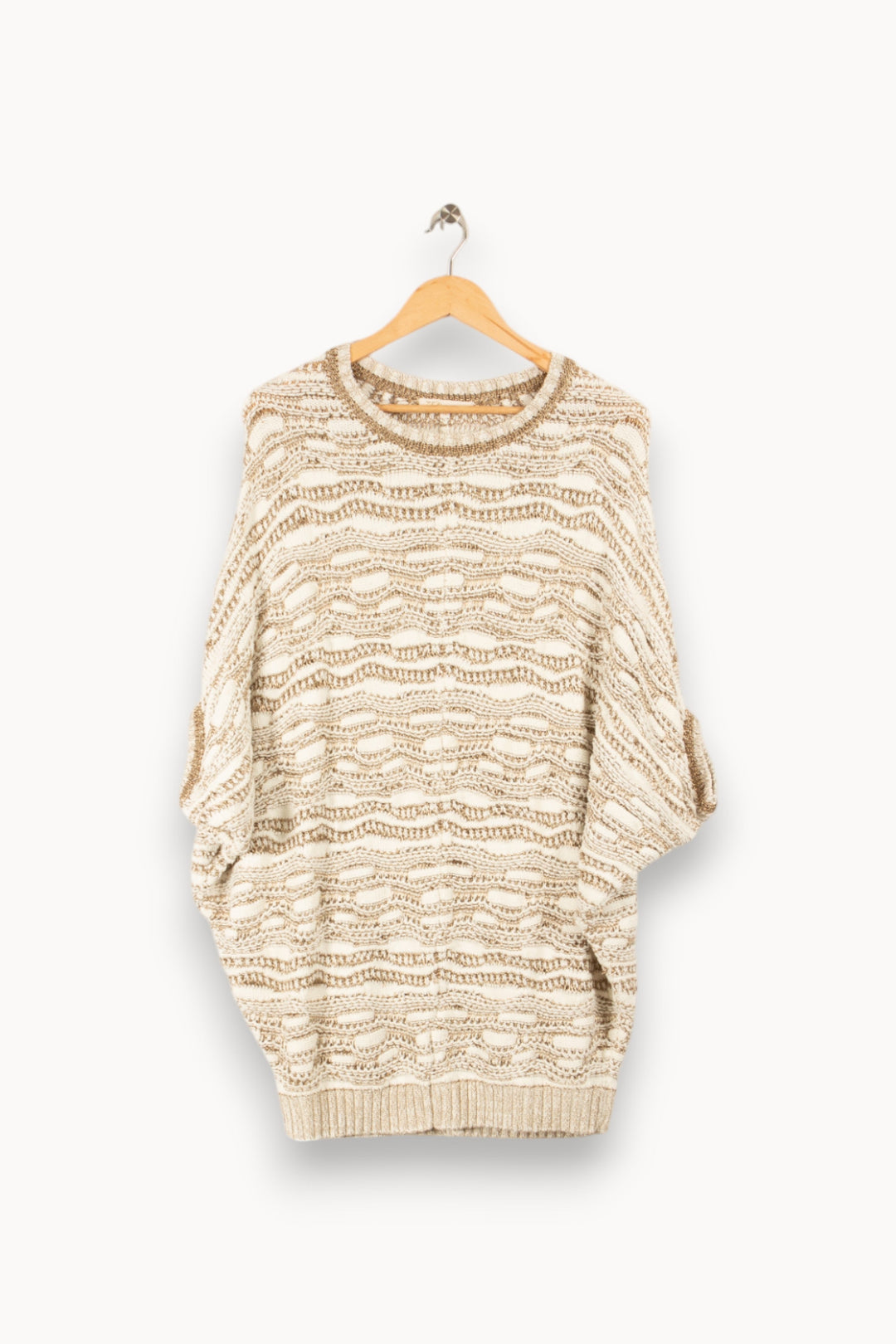 Pull oversize blanc/doré - Taille Unique