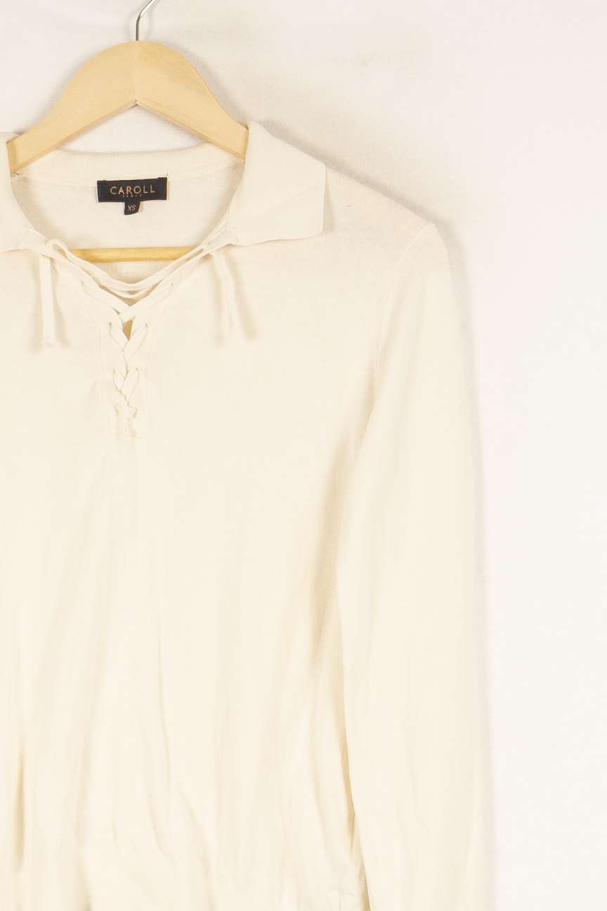 Pull blanc - Taille XS/34 de la marque Caroll | PARAD19159 - Vendu par Paradigme - Image 2
