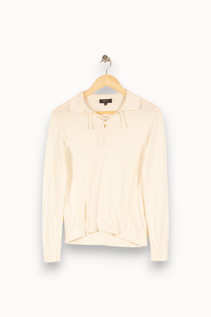 Pull blanc - Taille XS/34 de la marque Caroll | PARAD19159 - Vendu par Paradigme - Image 1