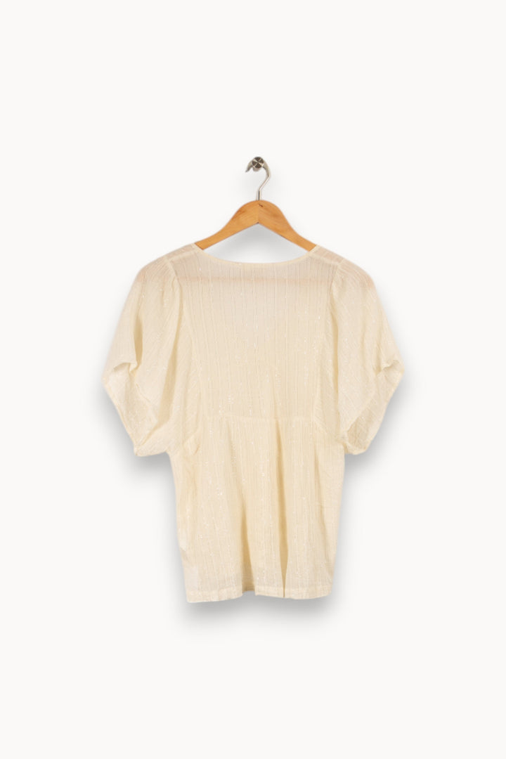 Blouse blanche/jaune - Taille L/40