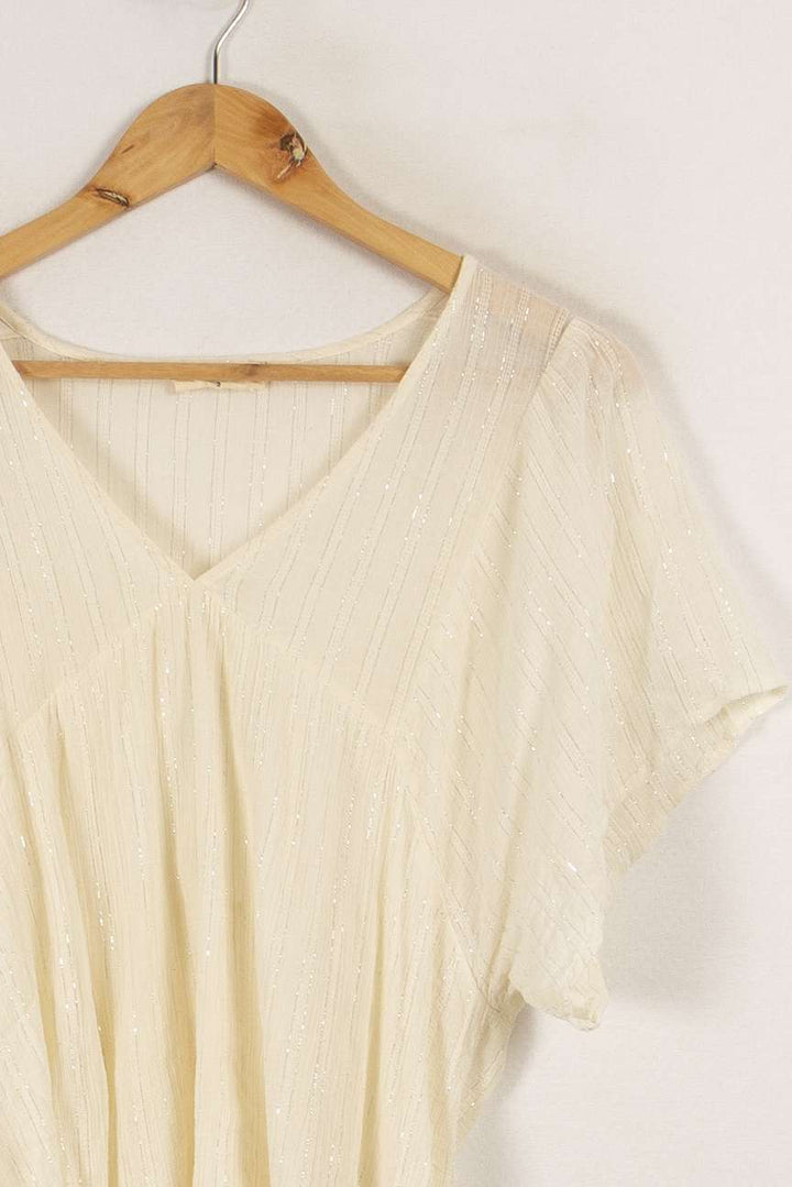 Blouse blanche/jaune - Taille L/40