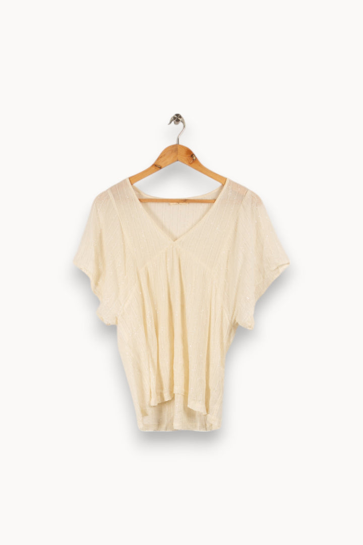 Blouse blanche/jaune - Taille L/40