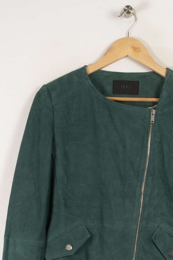 Veste en cuir vert - Taille M/38