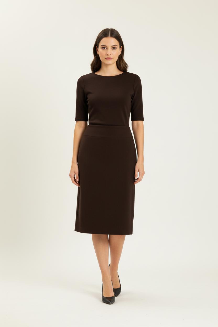 Jupe mi-longue marron - Taille M/38