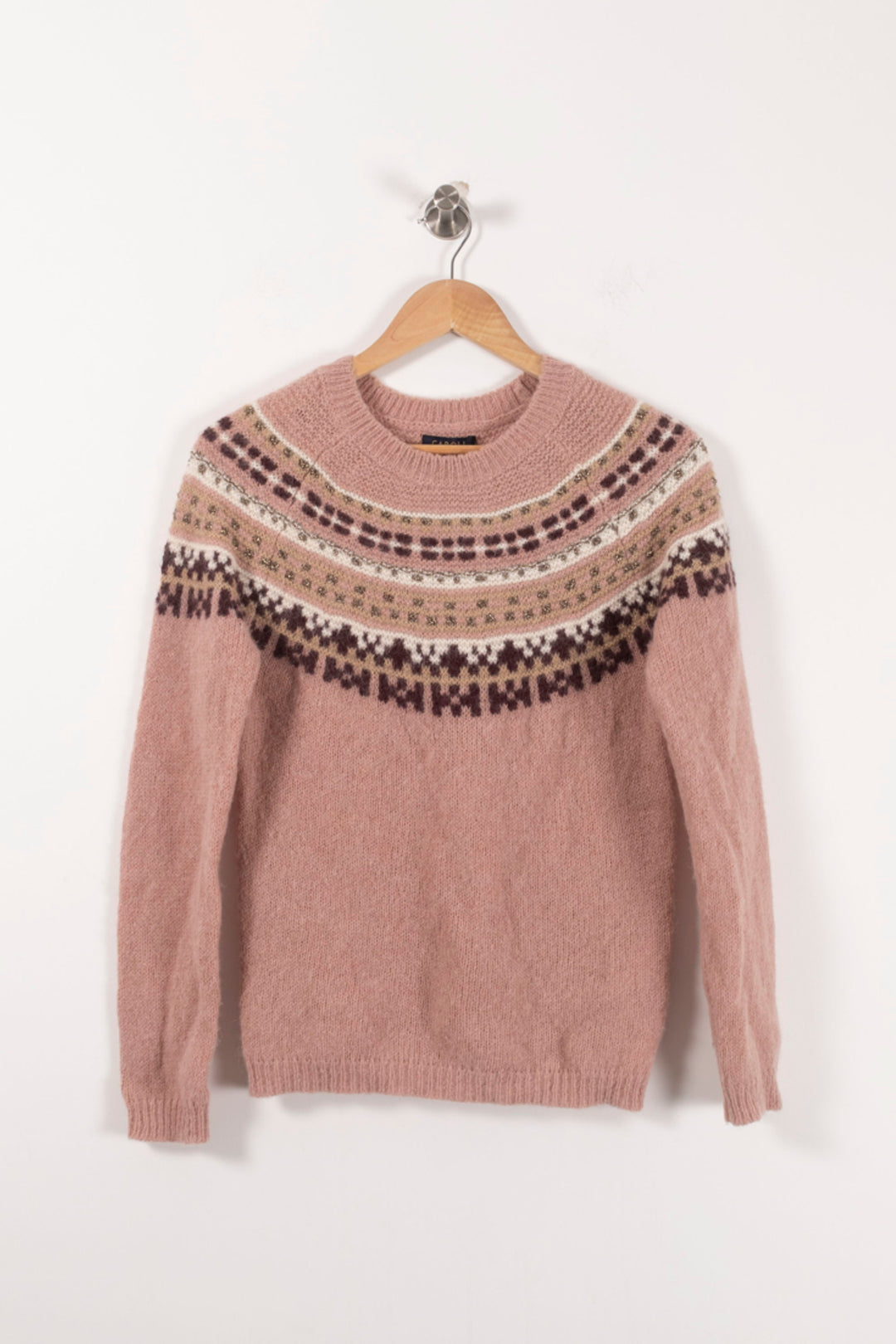 Pull Rose et Beige - Taille XS/34 de la marque Caroll | PARAD19342 - Vendu par Paradigme - Image 2