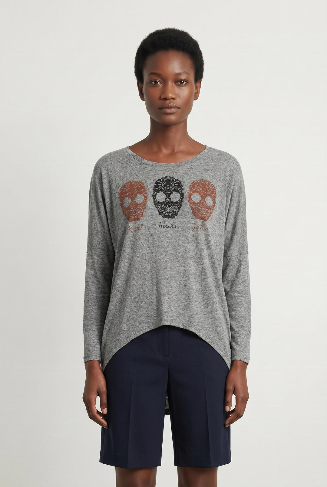 Tee-shirt Manches Longues Gris - Taille M/38 de la marque Karl Marc John | PARAD20078 - Vendu par Paradigme - Image 1