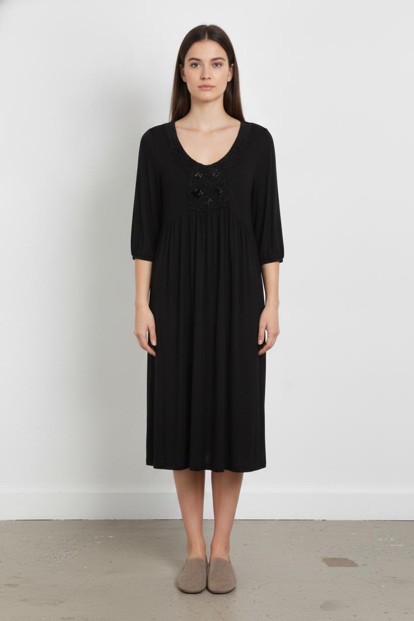 Robe Midi Noire - Taille S/36 de la marque Sandro | PARAD20134 - Vendu par Paradigme - Image 1