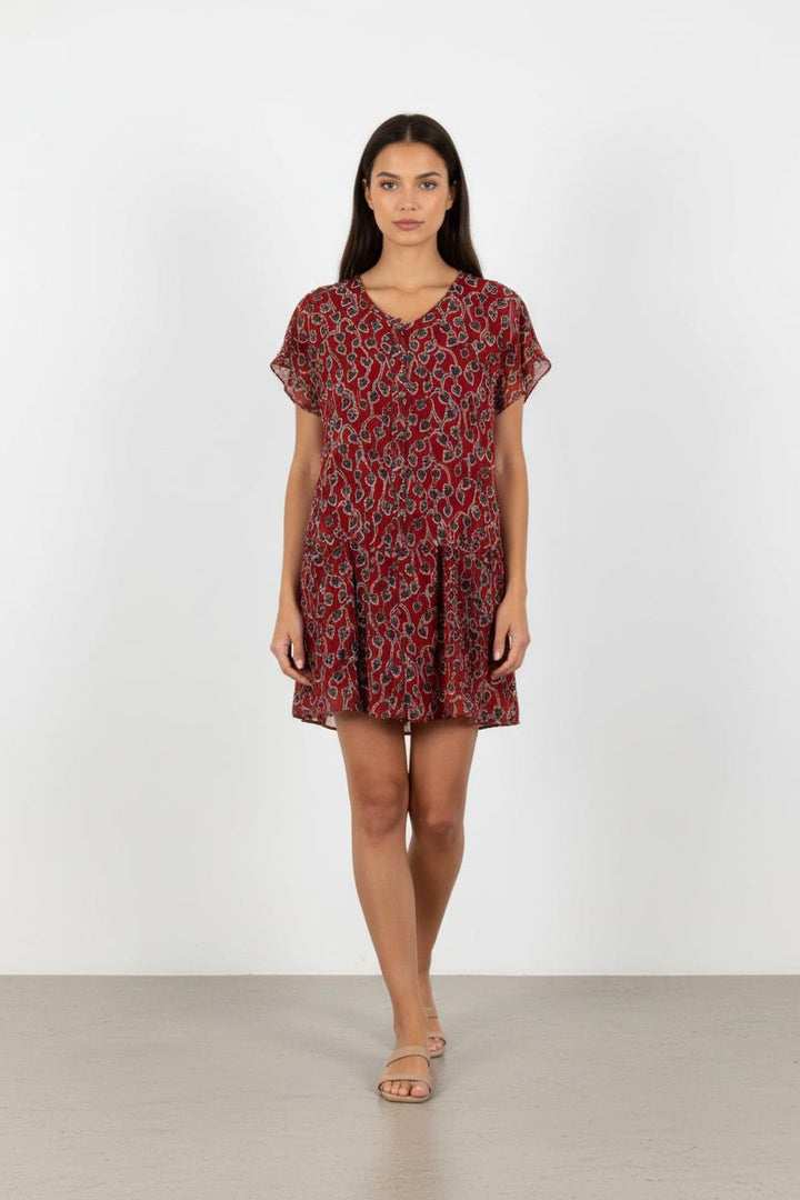 Robe rouge à motifs - Taille M/38