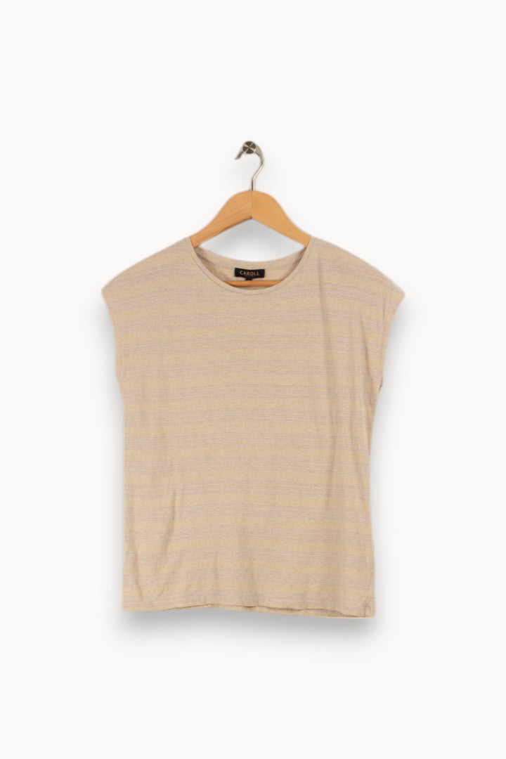 T-shirt beige - Taille S/36