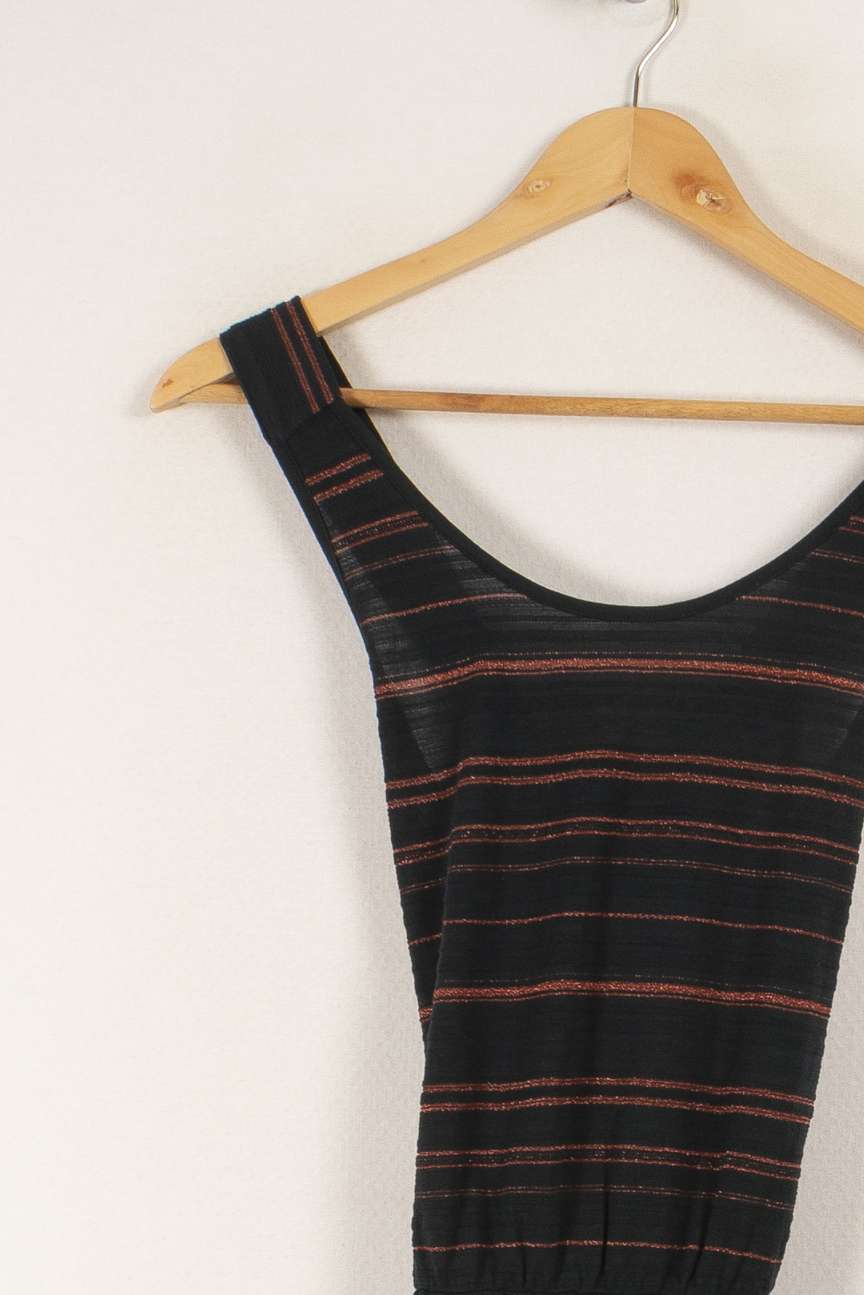 Robe verte foncée rayée - Taille S/36