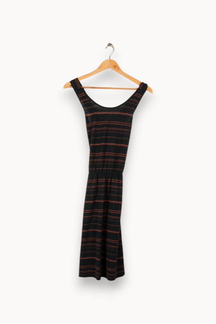 Robe verte foncée rayée - Taille S/36