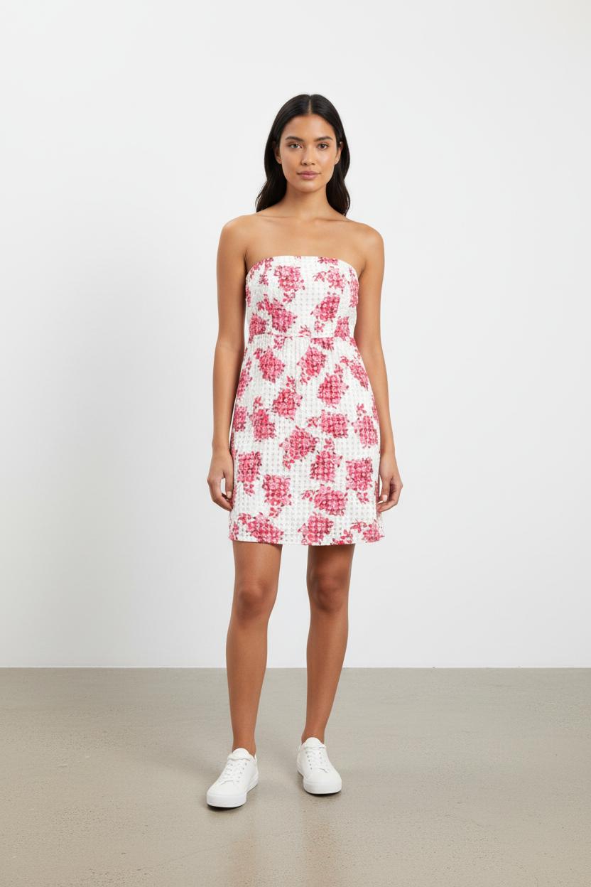Robe blanche et rose - Taille S/36