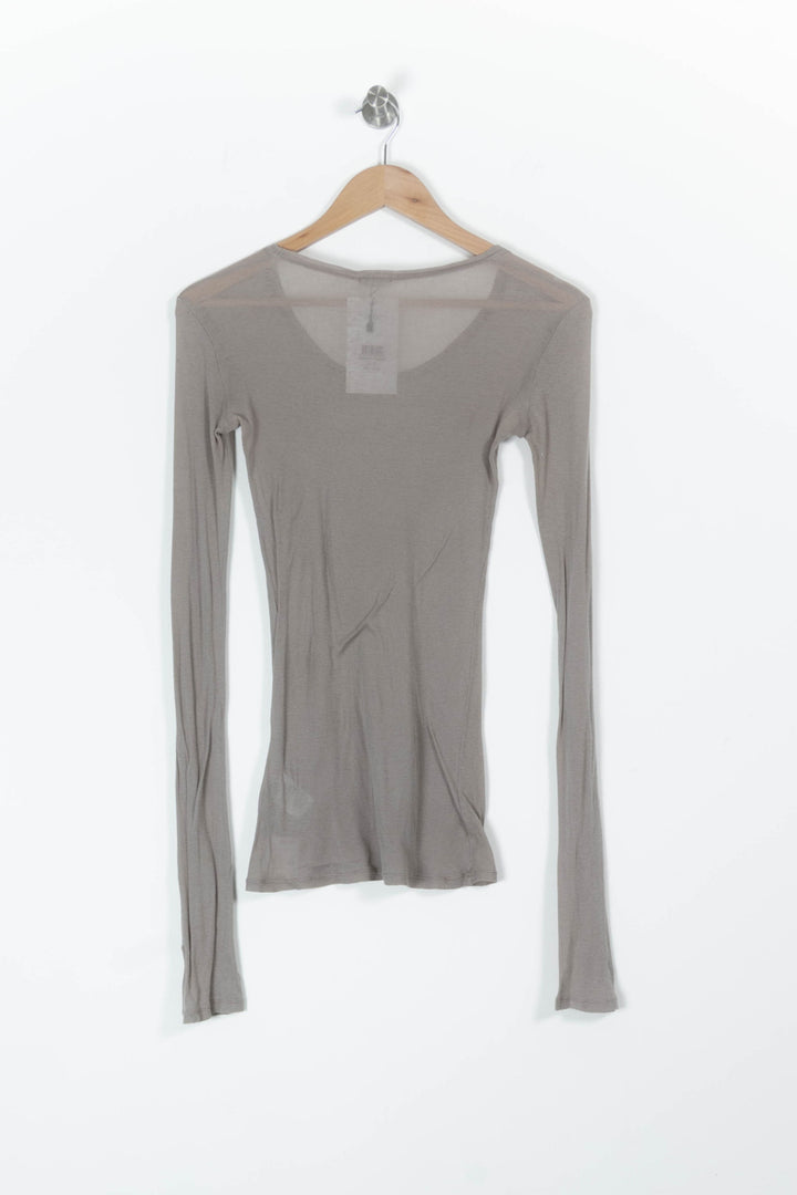 T-shirt Manches Longues Marron - Taille S/36 de la marque American Vintage | PARAD20342 - Vendu par Paradigme - Image 4