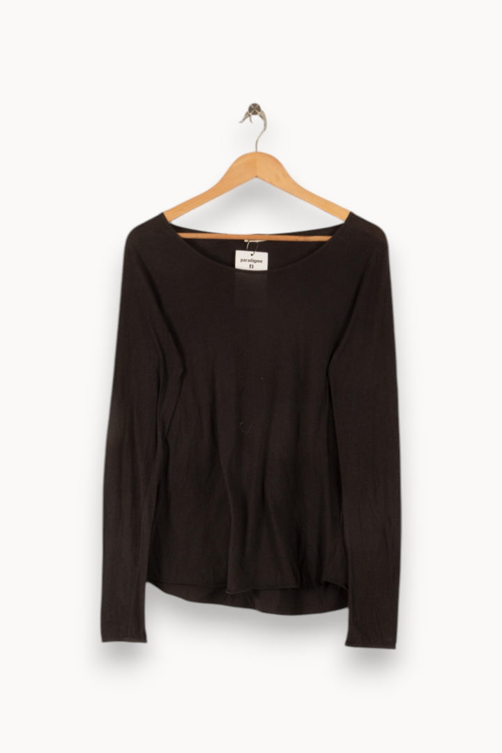 T-shirt Manches Longues Noir - Taille S/36 de la marque American Vintage | PARAD20372 - Vendu par Paradigme - Image 2