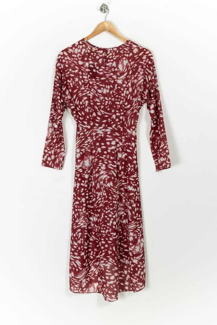 Robe Longue Bordeaux et Blanche - Taille S/36 de la marque Maje | PARAD20473 - Vendu par Paradigme - Image 4