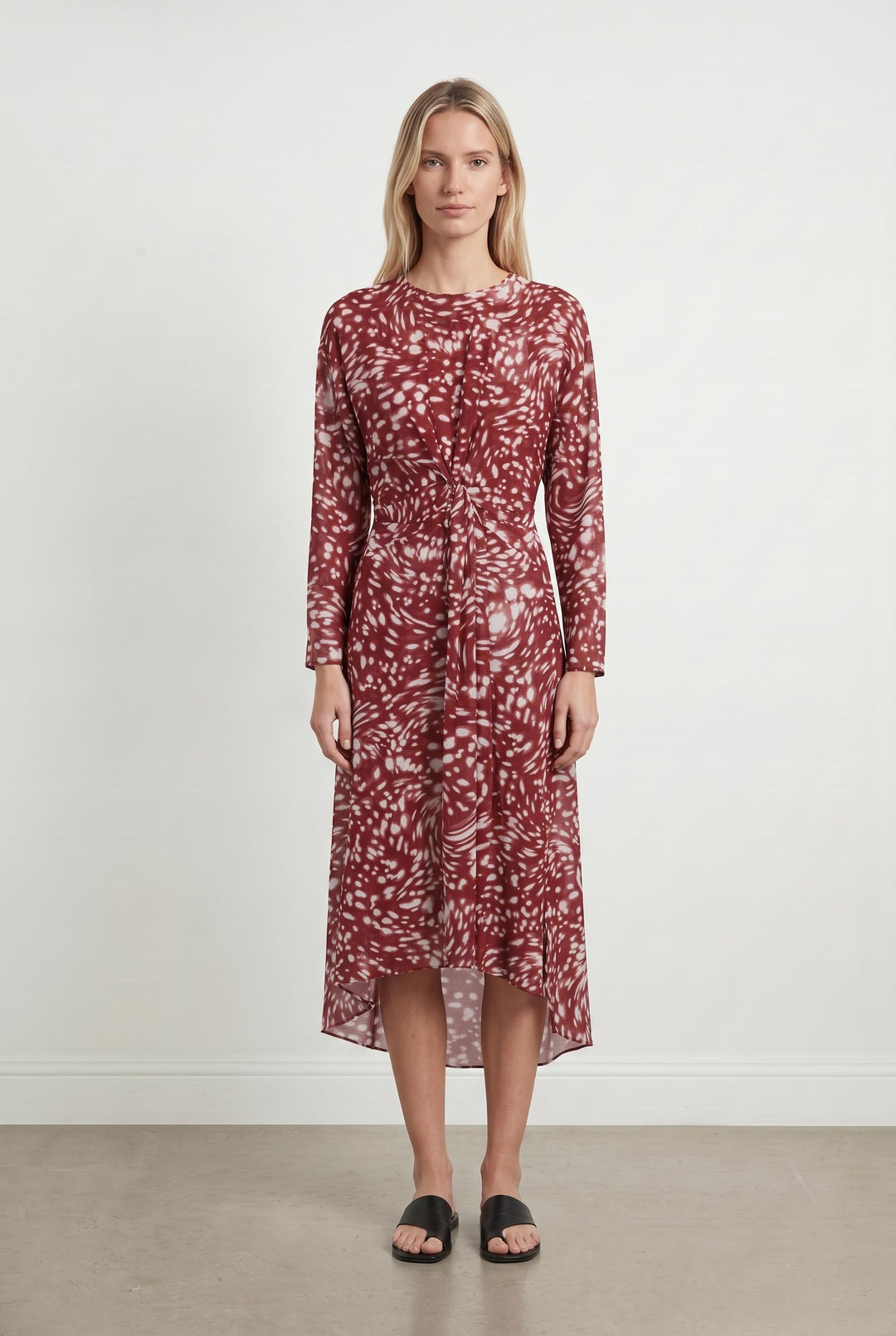 Robe Longue Bordeaux et Blanche - Taille S/36 de la marque Maje | PARAD20473 - Vendu par Paradigme - Image 1