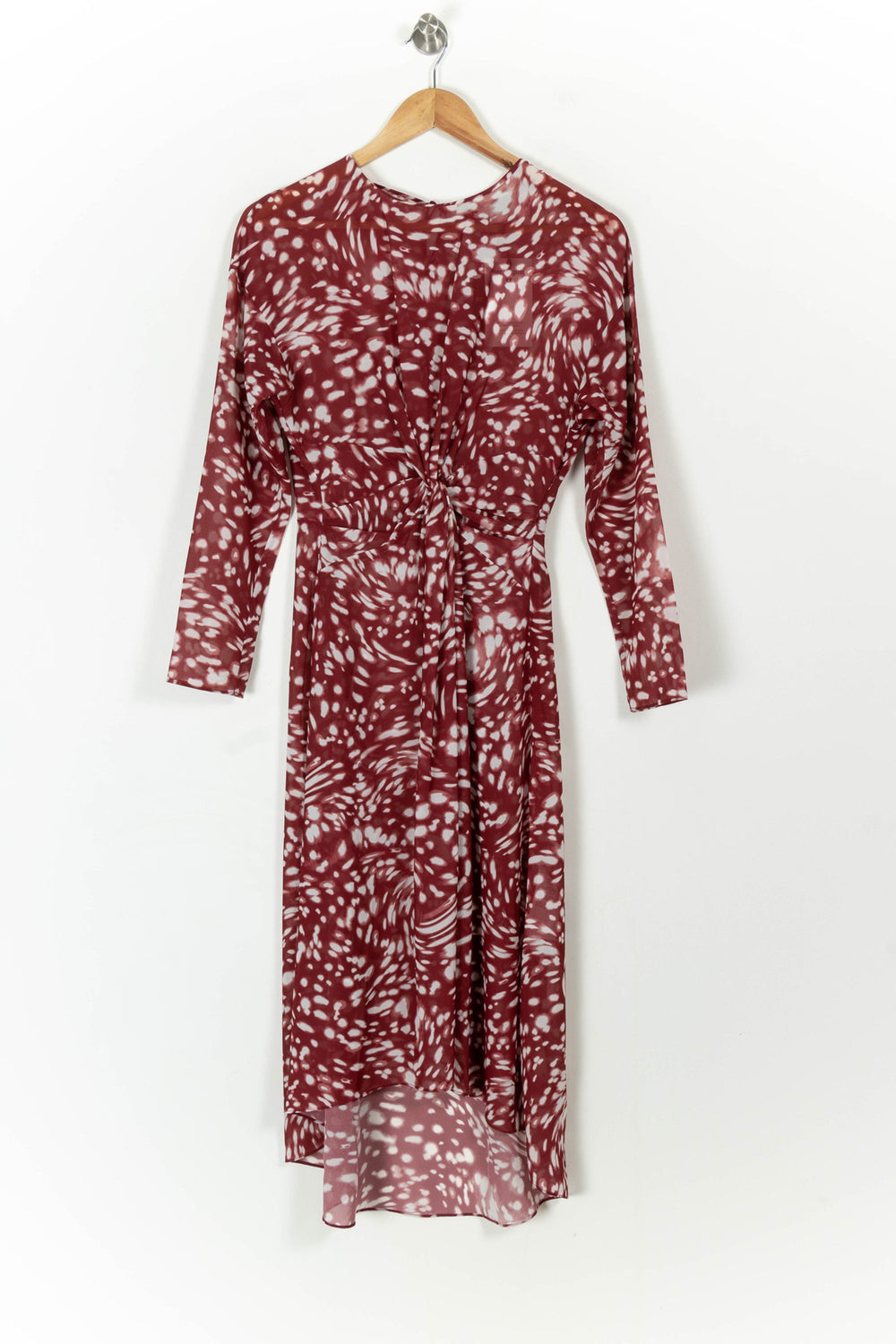 Robe Longue Bordeaux et Blanche - Taille S/36 de la marque Maje | PARAD20473 - Vendu par Paradigme - Image 2