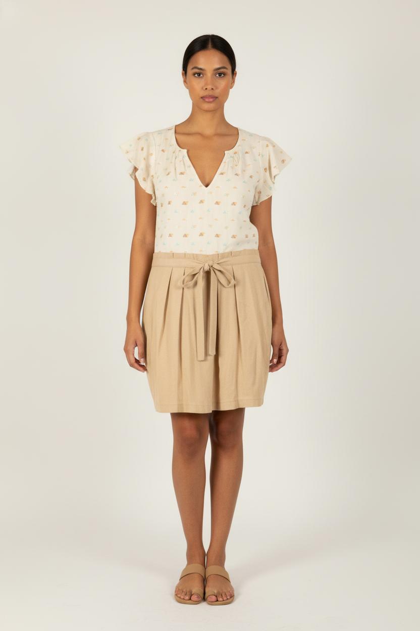 Robe beige et blanche - Taille M/38