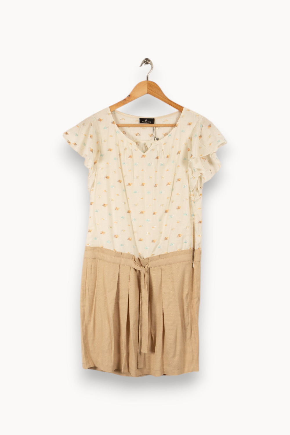 Robe beige et blanche - Taille M/38