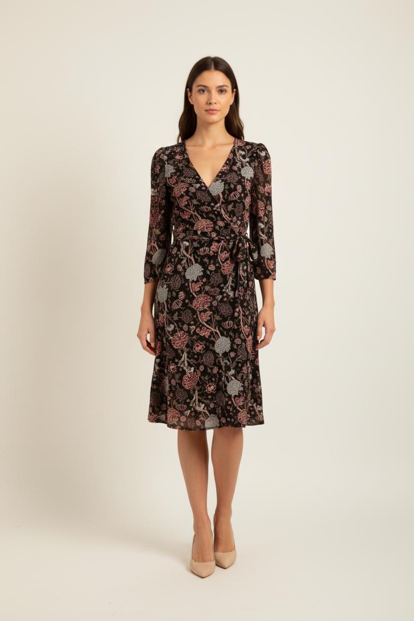 Robe noire à motifs - Taille S/36