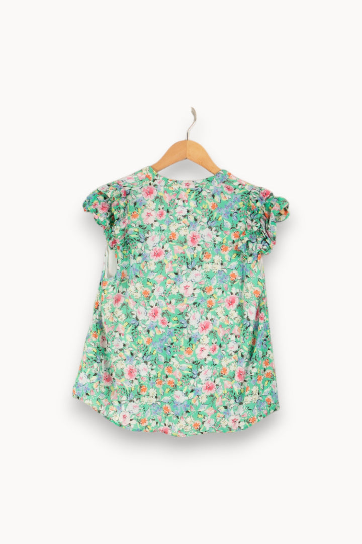 Top vert fleuri - Taille XS/34