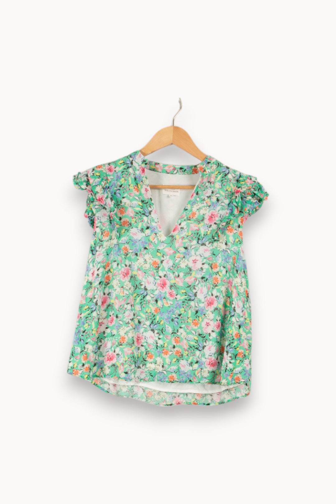 Top vert fleuri - Taille XS/34