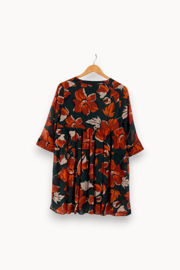 Robe verte à motifs - Taille S/36