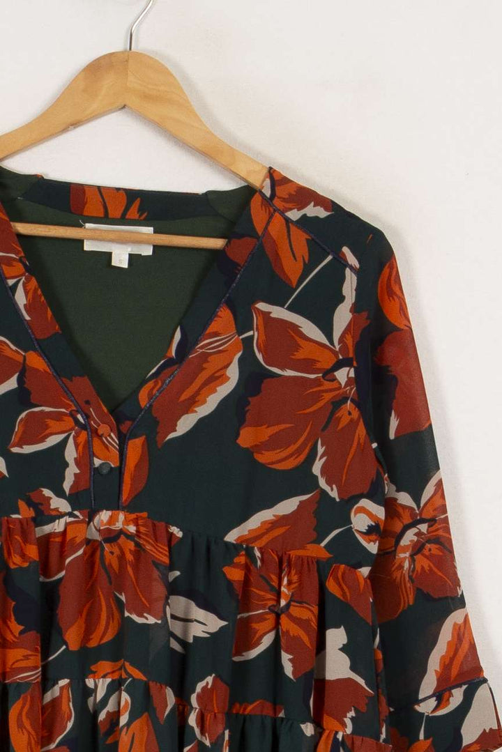 Robe verte à motifs - Taille S/36