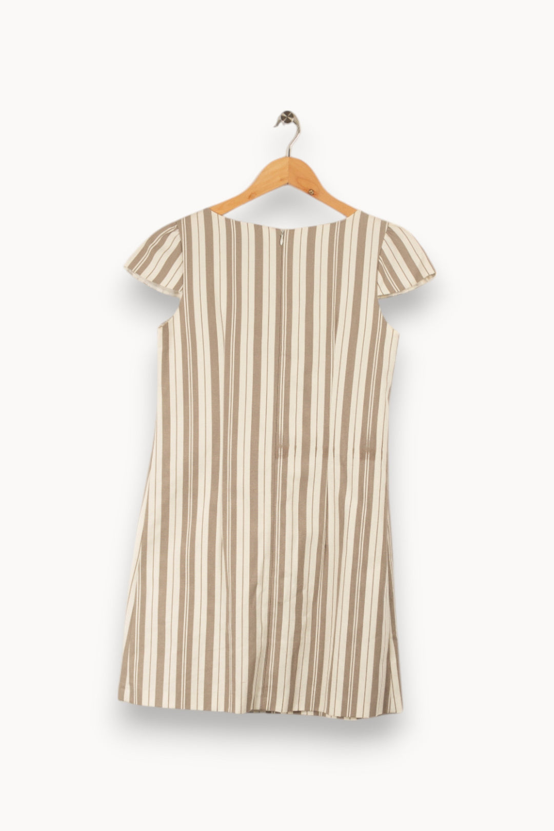Robe rayée beige et grise - Taille M/38