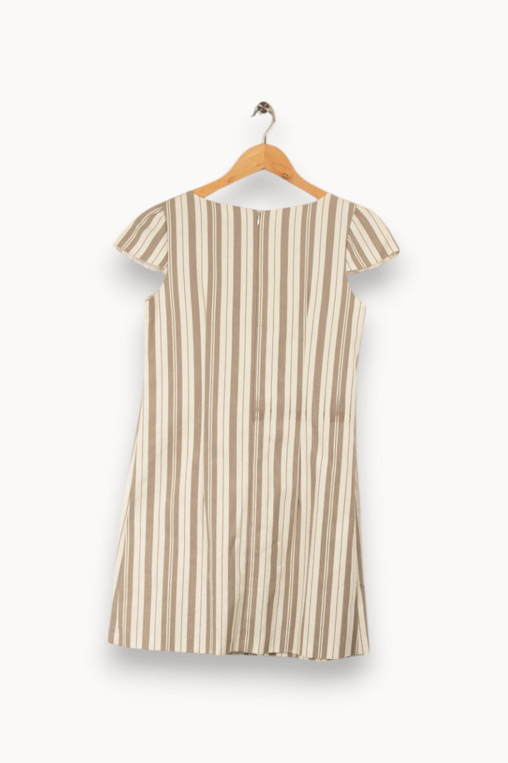 Robe rayée beige et grise - Taille M/38