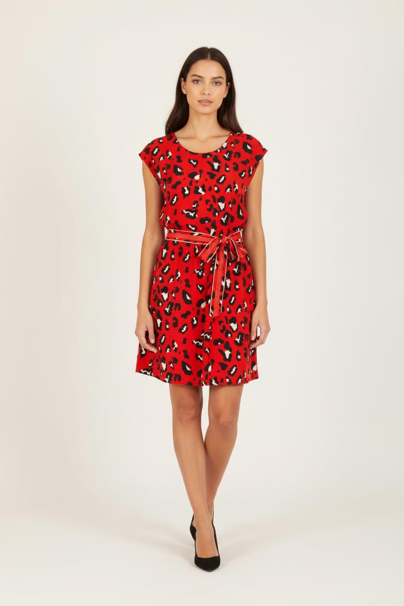 Robe rouge à motifs - Taille M/38