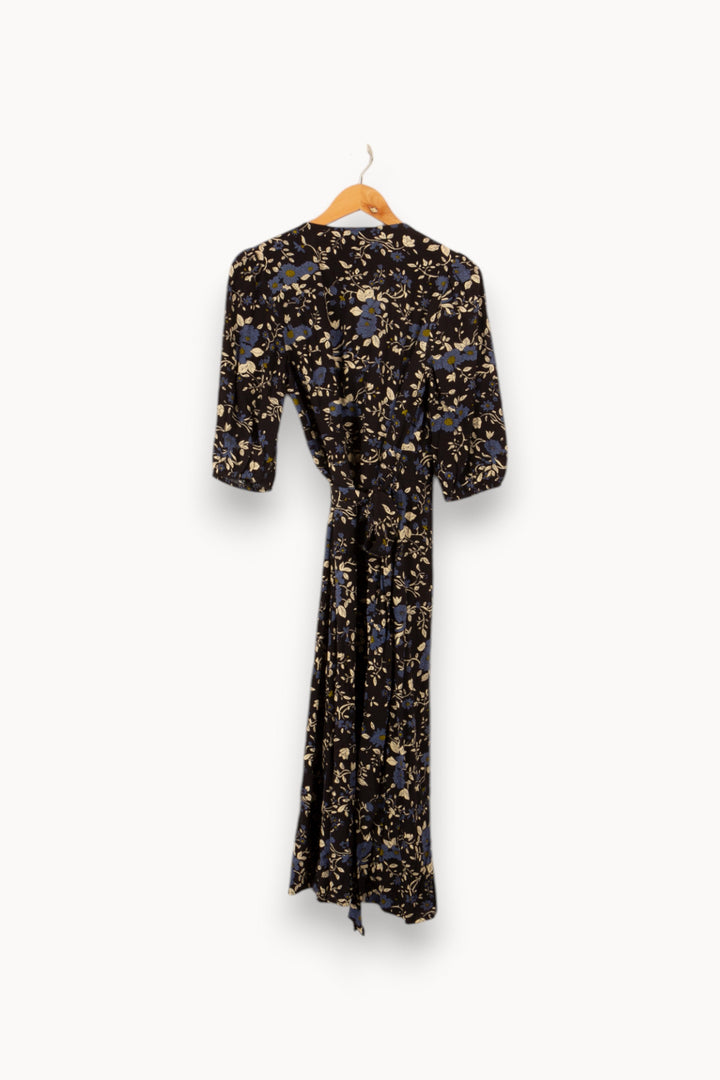Robe longue noire à motifs - Taille M/38